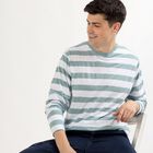 Men's Muted Sage Green Crew Neck Casual T-Shirt, एक्वा, small image number null