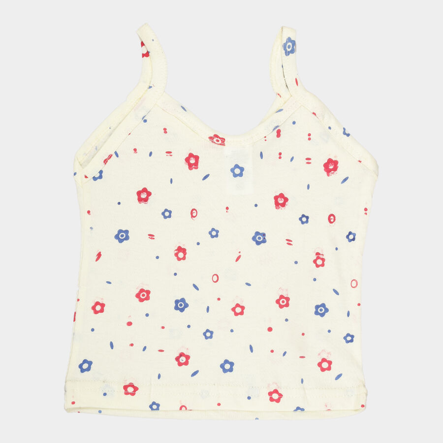 Girls Cotton Solid Vest, Yellow, large image number null