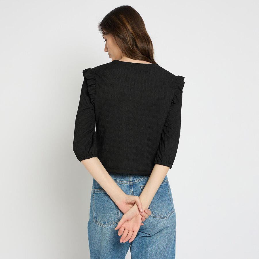 Ladies'  Crop  Top, काला, large image number null
