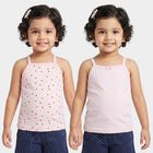 Girls Lilac Cotton Sleeveless Straight Neck Vest, लाइलेक, small