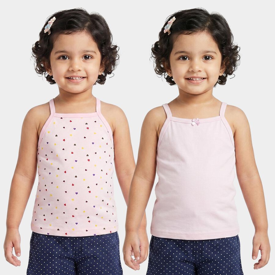 Girls Lilac Cotton Sleeveless Straight Neck Vest, लाइलेक, large