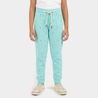 Girls' Aqua Jogger Heart Printed Cotton Blend Pyjama, Aqua, small