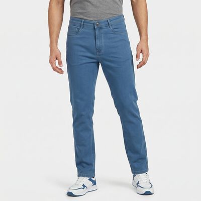 Men's Light Blue Slim Fit Solid Jeans