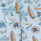 Boys' Light Blue Tropical Print Cotton Jamaican Shorts, Light Blue, small