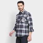 Men's 100% Cotton Casual Shirt, Dark Blue, small image number null
