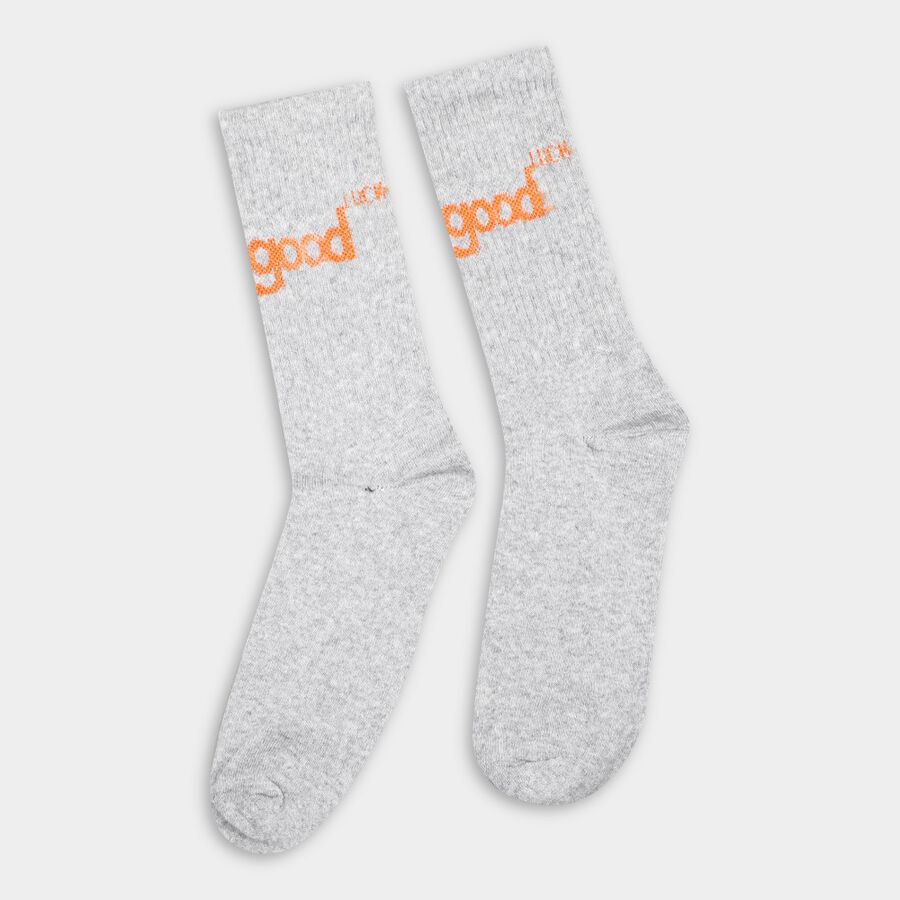 Men's Socks (Pack of 3), Melange Light Grey, large image number null