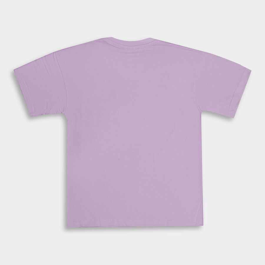 Boys' 100% Cotton Half Sleeves T-Shirt , लाइलेक, large image number null