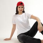 Women's Bright Snow White Cotton Round Neck T-Shirt, White, small image number null