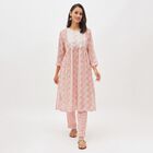 Women's Light Peach Pink Embroidered Ethnic Set, Light Pink, small image number null