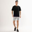 Men's Light Grey Regular Fit Printed Bermuda Shorts, Melange Mid Grey, small image number null
