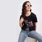 Round Neck T-Shirt, Black, small image number null