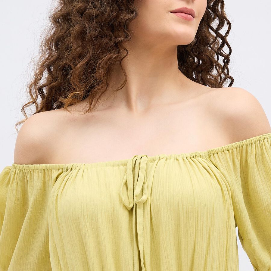Women's Eggshell Sleeveless Empire Dress, खाकी, large image number null