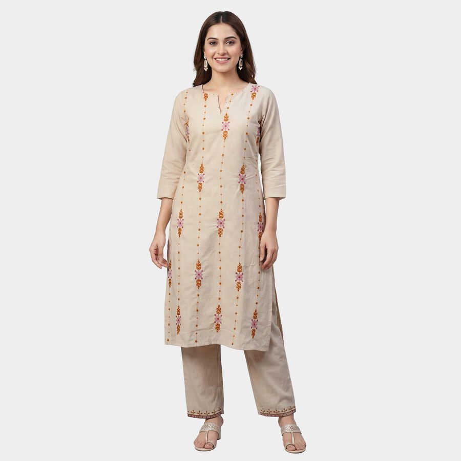 Women's Eggshell White Lace Detailed Ethnic Set, Off White, large