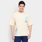 Men's 100% Cotton Round Neck Half Sleeves T-Shirt, Ecru Melange, small