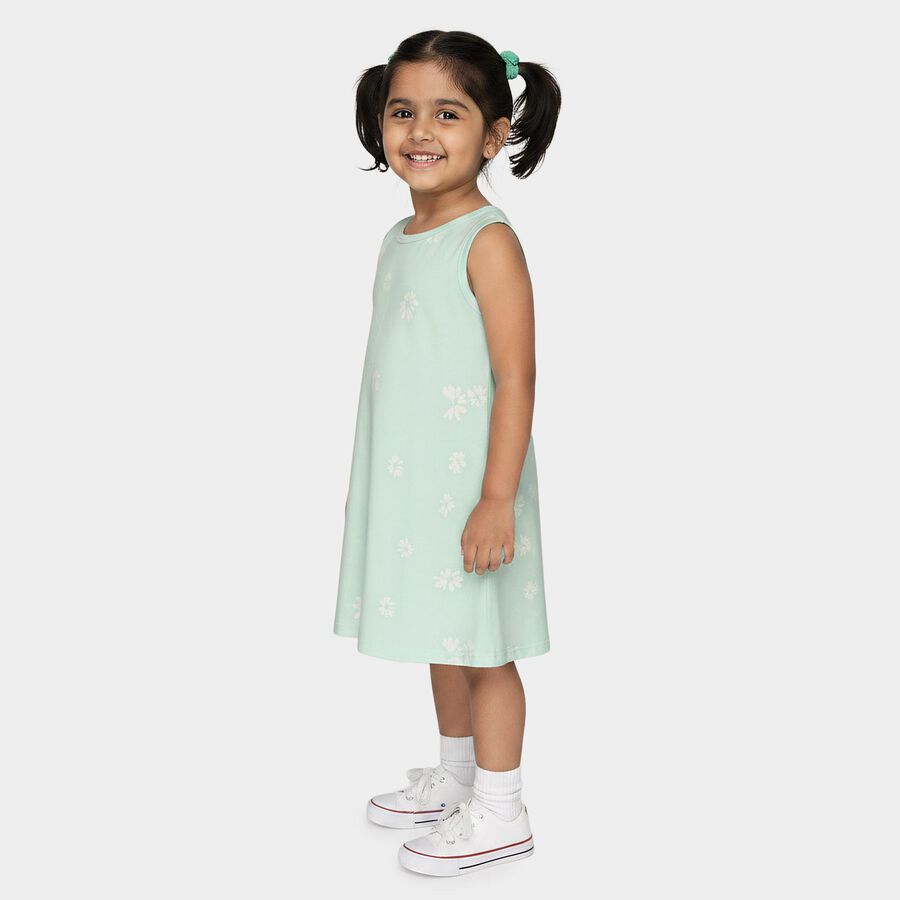 Girls' Frock, हल्का हरा, large