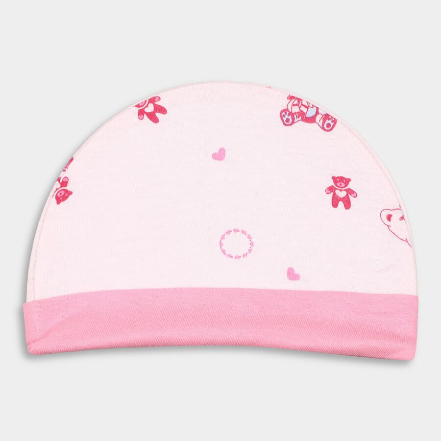Infants' 100% Cotton Gift Set (Cap, Mittens, Booties), Pink, large