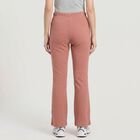 Women's Pink Flared Solid Track Pants, Pink, small