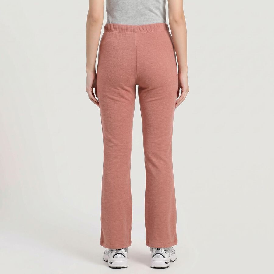 Women's Pink Flared Solid Track Pants, Pink, large