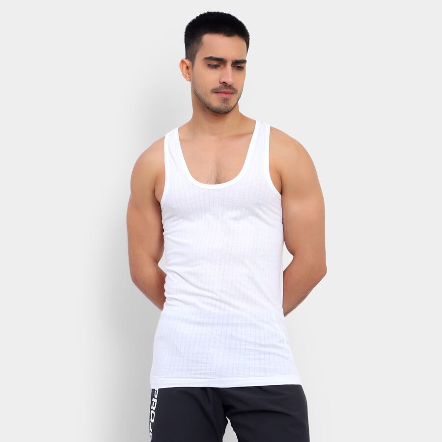 Men's Cotton Vest, White, large image number null