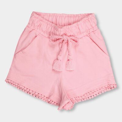 Girls' Light Pink Pull-Up Shorts