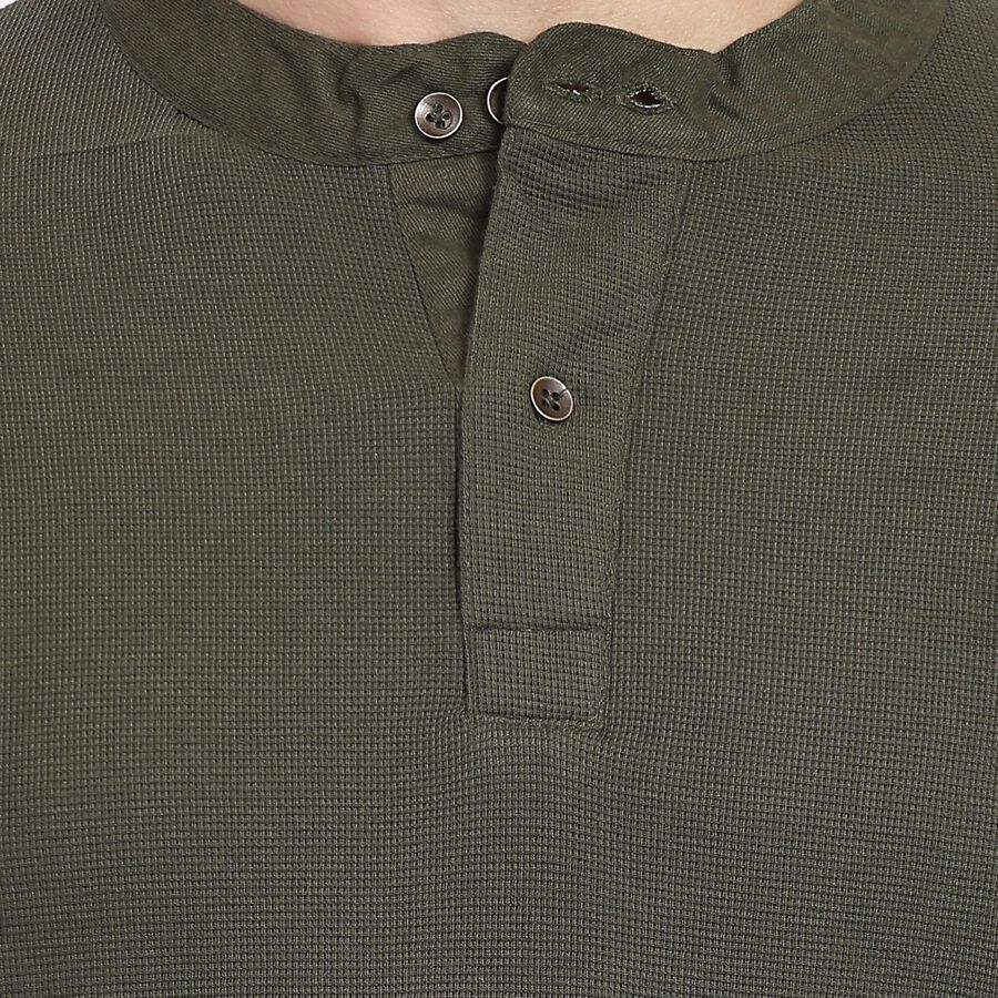 Men's Collared Half Sleeves T-Shirt, Olive, large