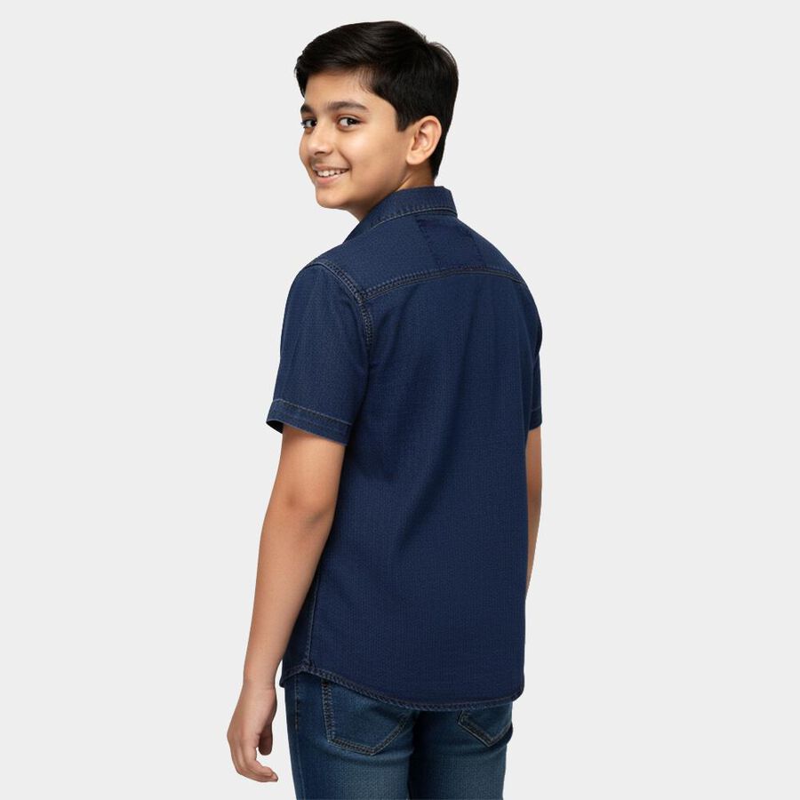 Boys' Casual Shirt, मध्यम नीला, large image number null