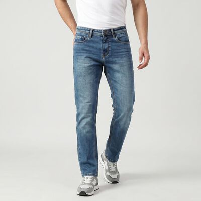 Men's Blue Slim Fit Faded Jeans