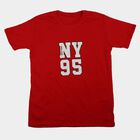 Boys Red Crew Neck Regular Boys T-Shirt, लाल, small