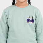 Girls Mint Green Round Neck Lounge Set Hipster Set, हल्का हरा, small