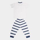 Boys Cotton Night Suit, Melange Light Grey, small image number null