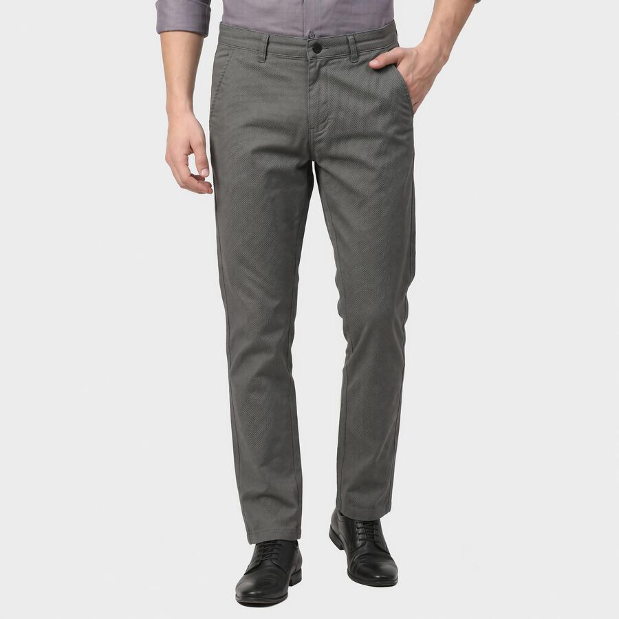 Men's Light Blue Slim Fit Textured Chino Trousers, Light Blue, large