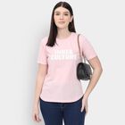 Ladies' Round Neck T-Shirt , हल्का गुलाबी, small