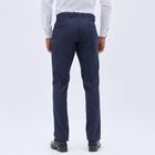 Men's Fixed Waist Slim Fit Formal Trousers, Navy Blue, small image number null