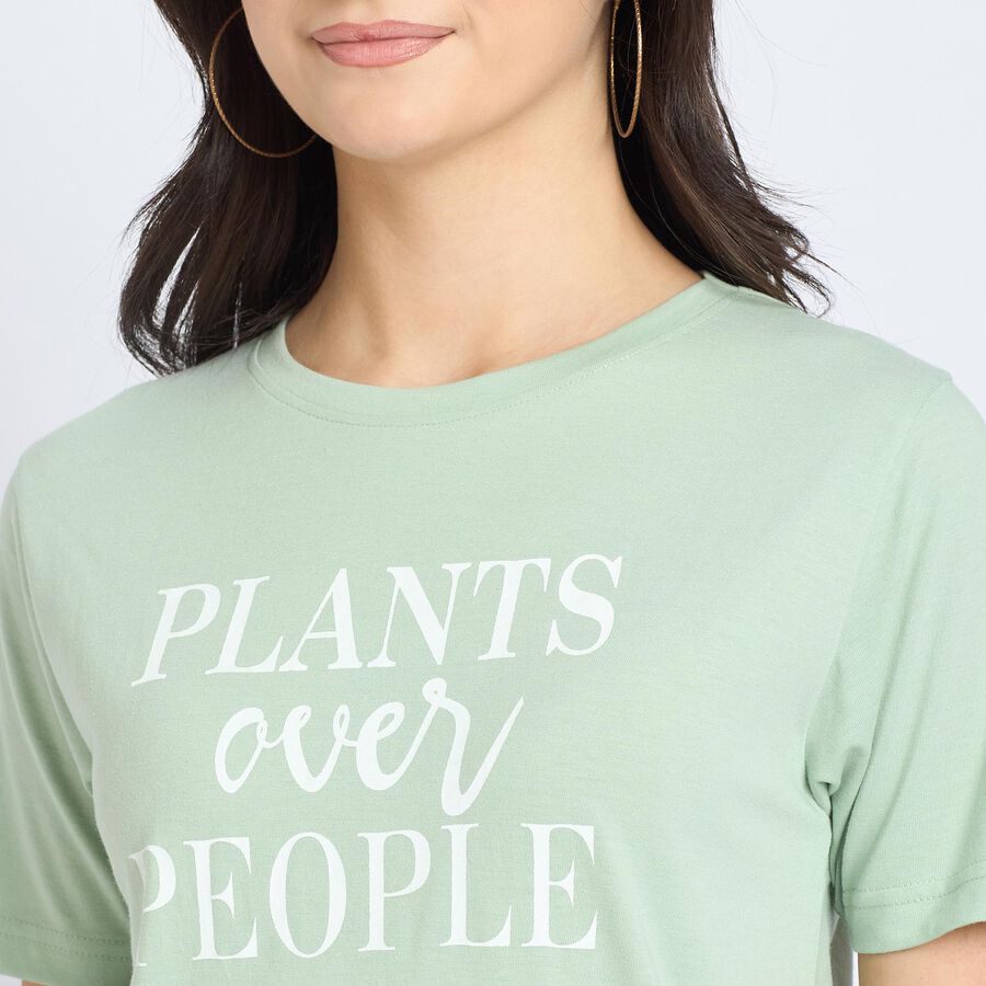 Ladies' Round Neck T-Shirt, हल्का हरा, large image number null
