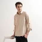 Men's Regular Collar Casual Shirt, Beige, small image number null