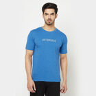 राउन्ड नेक टी-शर्ट, मिश्रित नीला, small image number null