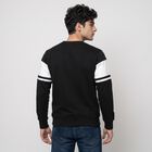 Men's Black Crew Neck Graphic Print Sweatshirt, Black, small