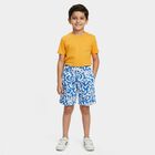 Boys' Blue Cotton Regular Fit Bermuda Shorts, Mid Blue, small