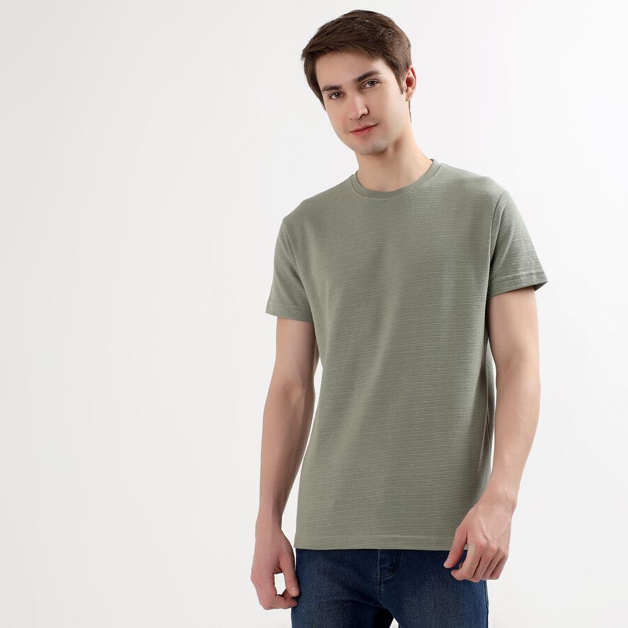 Men's Half Sleeves T-Shirt, Light Green, large
