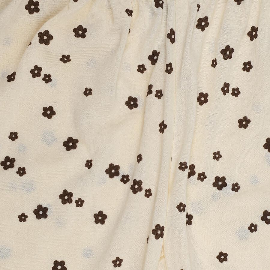 Girls' Off White Regular Fit Athletic Shorts, ऑफ व्हाइट, large