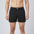 Men's Black Regular Fit Solid Boxers, काला, small