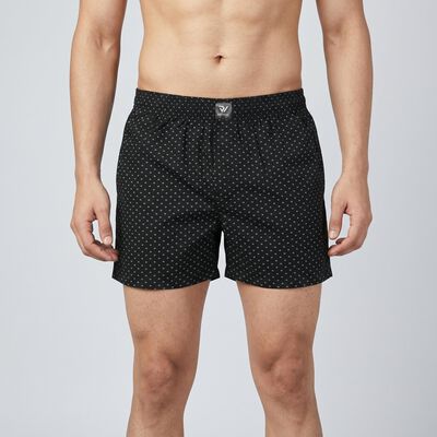 Men's Black Regular Fit Solid Boxers