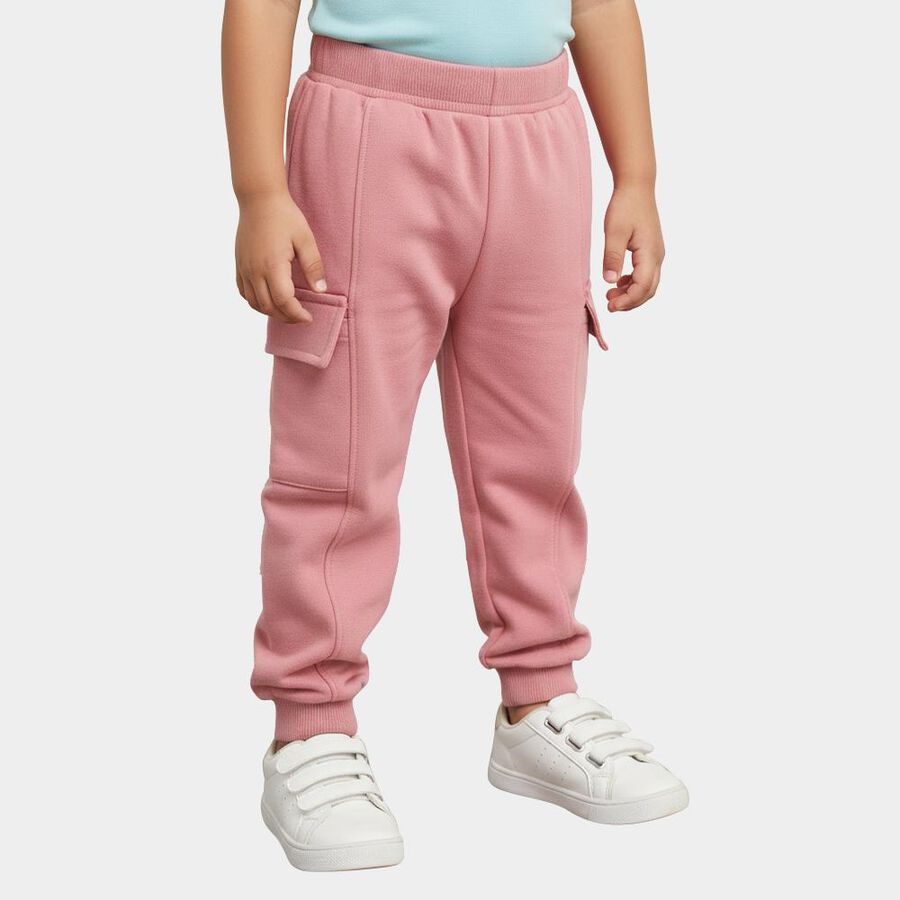 Infants Soft Pink Elastic Waist Cargo Pyjama, Light Pink, large image number null