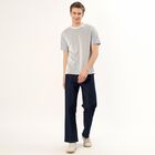 Men's Muted Olive Crew Neck Striped T-Shirt, Olive, small