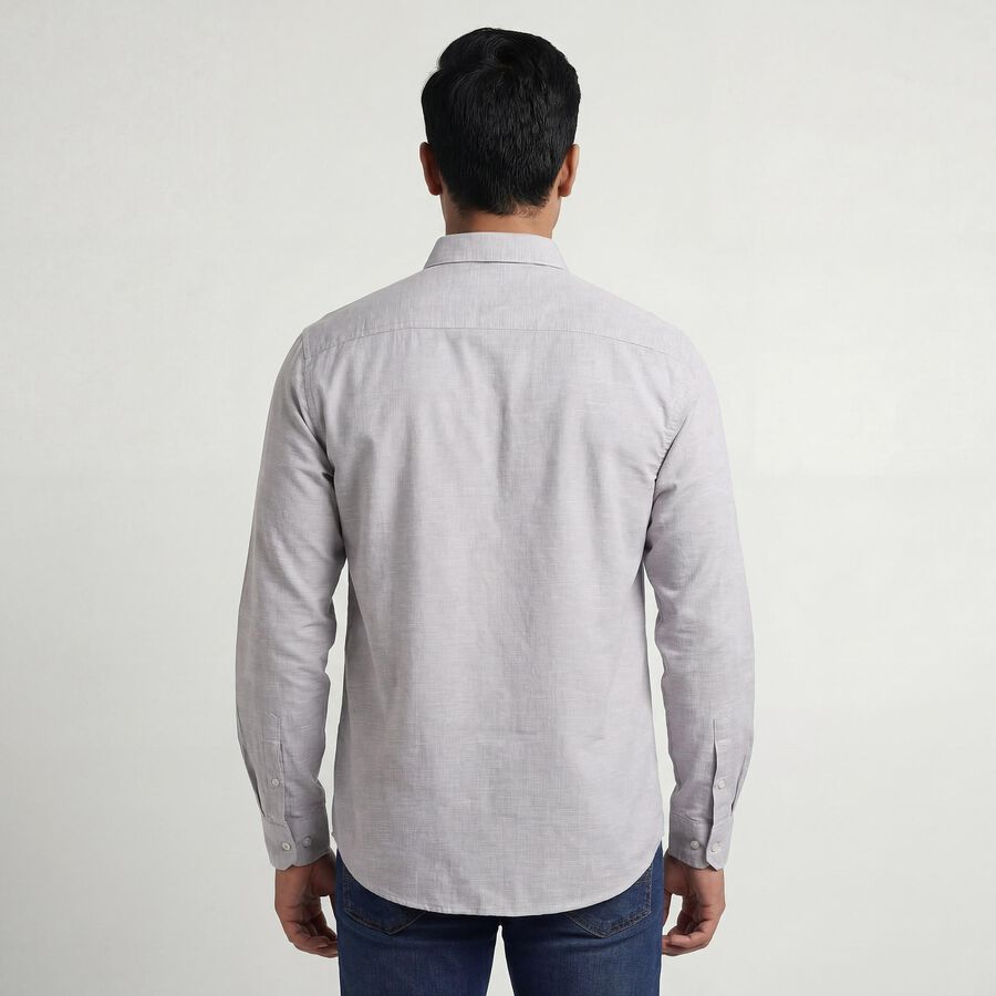 Men's Grey Regular Fit Casual Shirt, Light Grey, large
