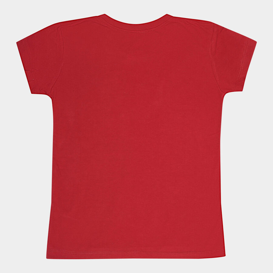 Girls Short Sleeve T-Shirt, Wine, large image number null