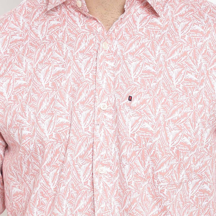 Cotton Printed Casual Shirt, Pink, large image number null