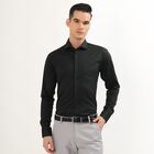 Men's Deep Charcoal Black Classic Formal Shirt, गहरा हरा, small image number null