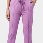 Women's Lilac Regular Fit Jogger Track Pants, लाइलेक, small