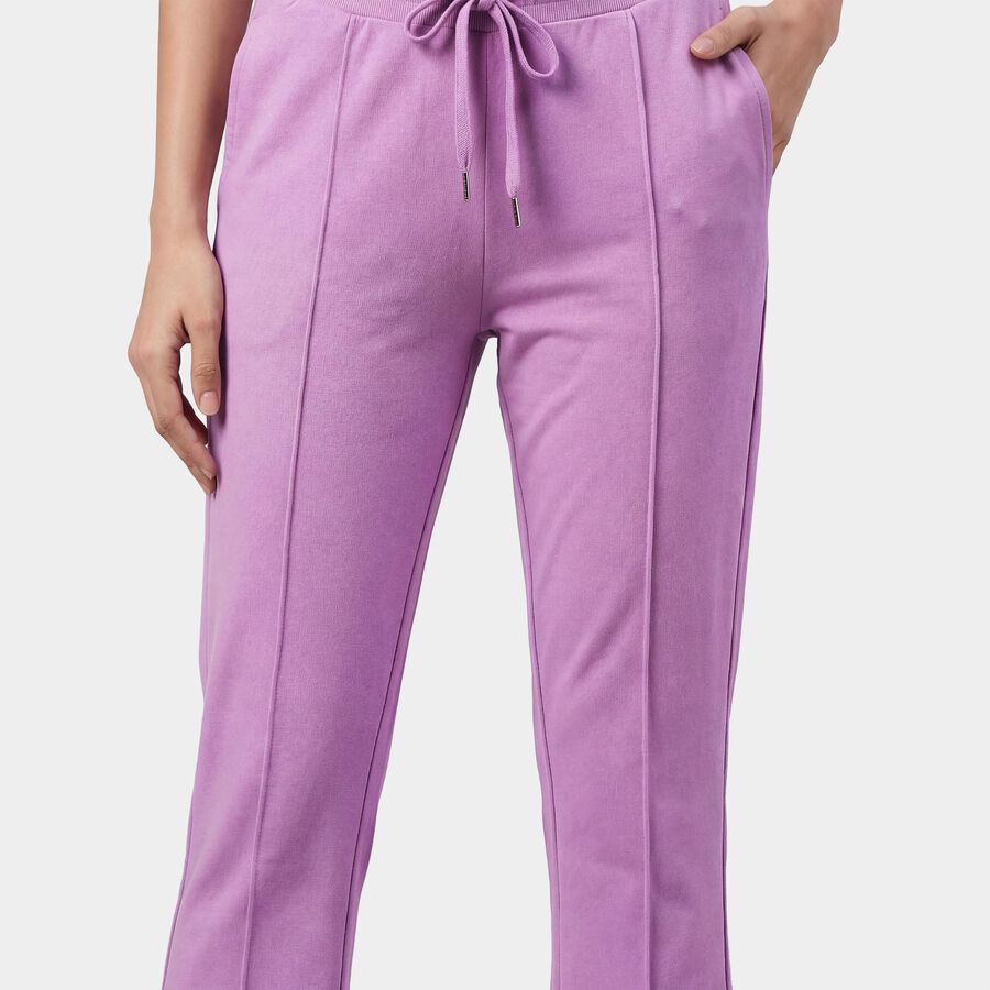 Women's Lilac Regular Fit Jogger Track Pants, लाइलेक, large